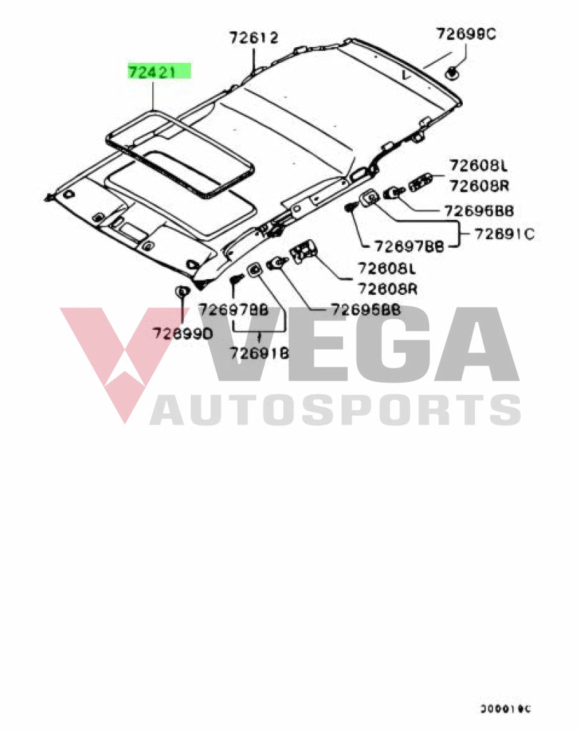 Sunroof Opening Trim To Suit Mitsubishi Lancer Evolution 7 / 8 9 Ct9A Mr651392 Interior