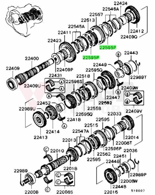 Synchro Key Spring 5th / 6th (6-Speed) to suit Mitsubishi Lancer Evolution 8 / 9 MN132417 - Gearbox and Transmission