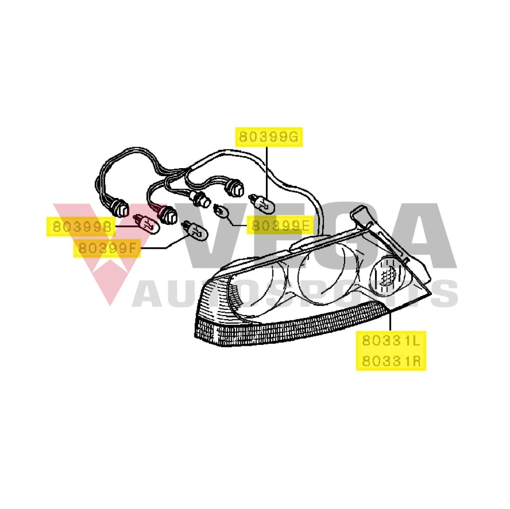 Tail Light Assemblies (Rhs Driver) To Suit Mitsubishi Lancer Evolution 9 Ct9A 8330A120 Electrical