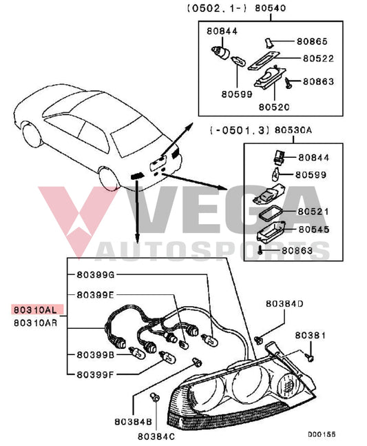 Tail Light Assembly (Lhs Passenger) To Suit Mitsubishi Lancer Evolution 9 Ct9A 8330A119 Electrical