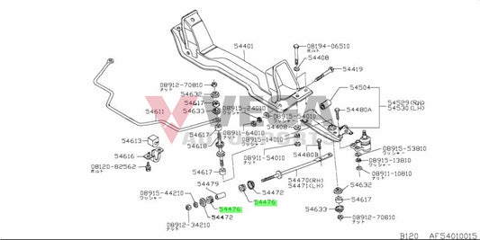 Tension Rod Bushings (2-Piece) To Suit Datsun 1200 B120 54776-W5000 Steering And Suspension