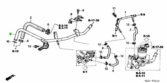 Thermostat Coolant Pipe to suit Honda Civic FN2 FD2 Type-R K20Z 06-11 19510-RTA-000 - Vega Autosports