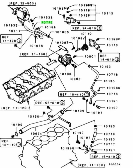 Throttle Body Water Return Hose To Suit Mitsubishi Evolution 5 - 9 Cp9A Ct9A Md366384 Cooling