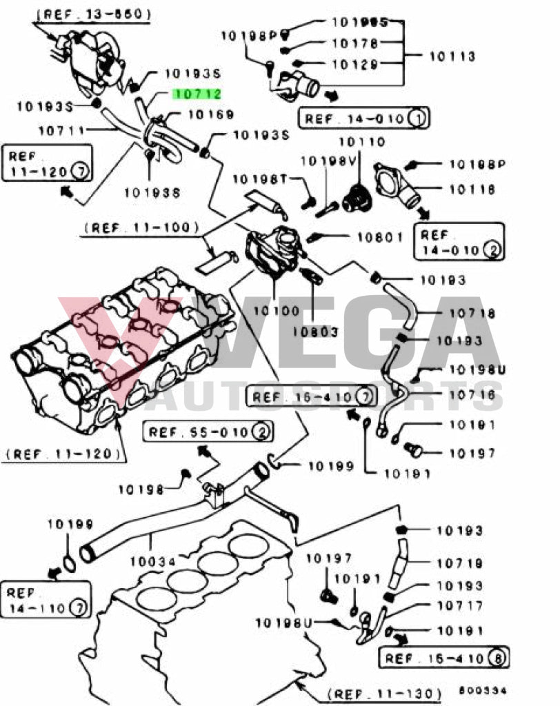 Throttle Body Water Return Hose To Suit Mitsubishi Evolution 5 - 9 Cp9A Ct9A Md366384 Cooling