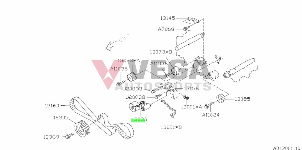 Timing Belt Auto Tensioner To Suit Subaru Impreza Liberty And Forester 97-15 13033Aa042 Engine