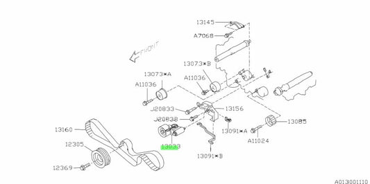 Timing Belt Auto Tensioner To Suit Subaru Impreza Liberty And Forester 97-15 13033Aa042 Engine