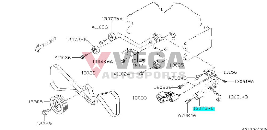 Timing Belt Idler Pulley To Suit Subaru Impreza Wrx/Sti 2014-2021 Forester 2003-2013 13073Aa230