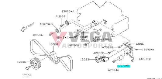 Timing Belt Idler Pulley To Suit Subaru Impreza Wrx/Sti 2014-2021 Forester 2003-2013 13073Aa230