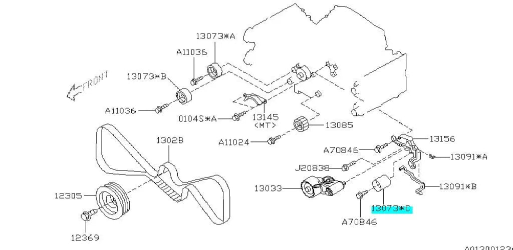Timing Belt Idler Pulley To Suit Subaru Impreza Wrx/Sti 2014-2021 Forester 2003-2013 13073Aa230