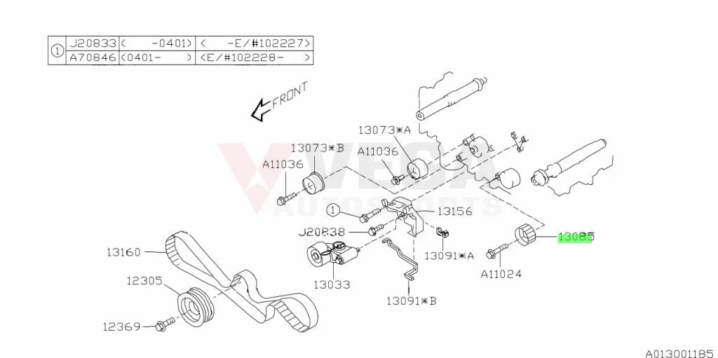 Timing Belt Toothed Idler Pulley To Suit Subaru Impreza Wrx / Sti Forester Legacy/ Outback