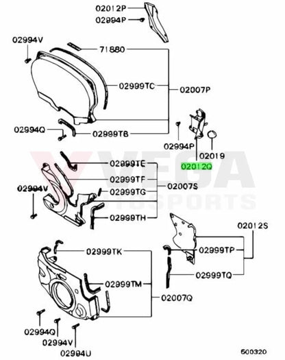 Timing Belt Upper Cover To Suit Mitsubishi Lancer Evolution 4 - 9 Cn9A Cp9A Ct9A Md334401 Engine