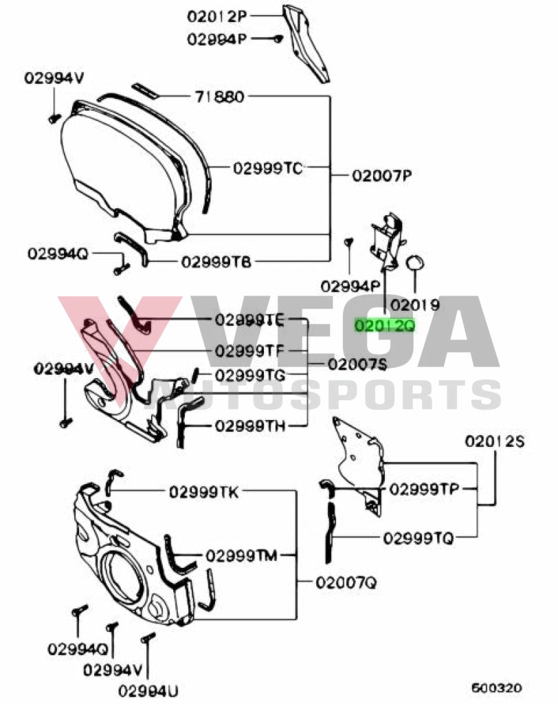 Timing Belt Upper Cover To Suit Mitsubishi Lancer Evolution 4 - 9 Cn9A Cp9A Ct9A Md334401 Engine