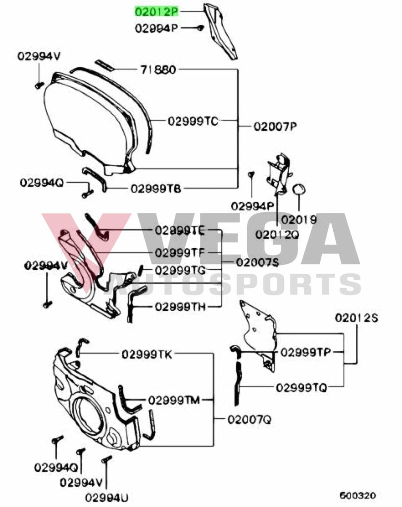 Timing Belt Upper Under Cover To Suit Mitsubishi Lancer Evolution 9 Ct9A Md373570 Engine