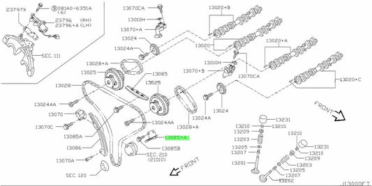 Timing Chain Guide Lhs To Suit Nissan 350Z Z33 Vg35De/Vg35Hr 13085-Al511 Engine