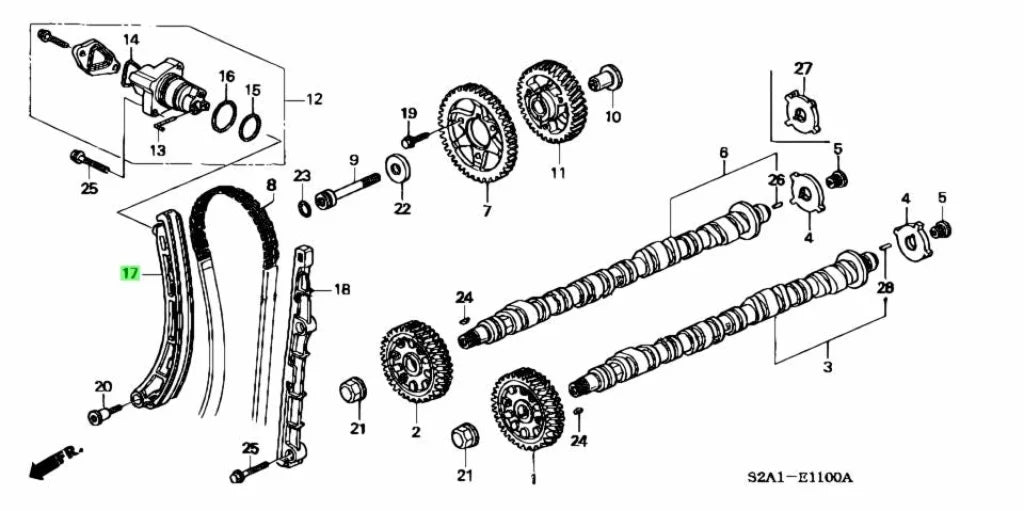 Timing Chain Tensioner Guide To Suit Honda S2000 F20C 14520-Pcx-003 Engine