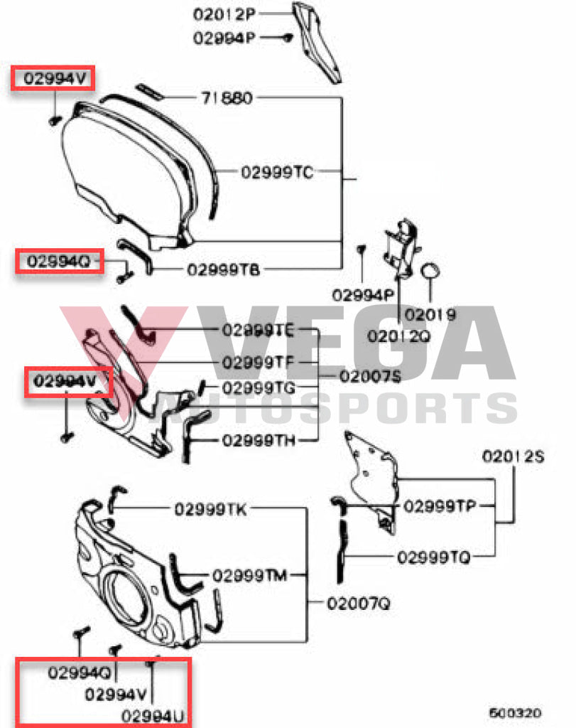 Timing Cover Bolt Set (12-Piece) To Suit Mitsubishi Lancer Evolution 5 / 6 6.5 Mf140206 Mf140210