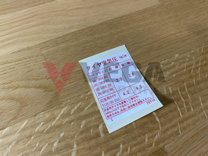 Tire Placard To Suit Nissan Silvia S14 & Skyline R33 Gts Emblems Badges And Decals