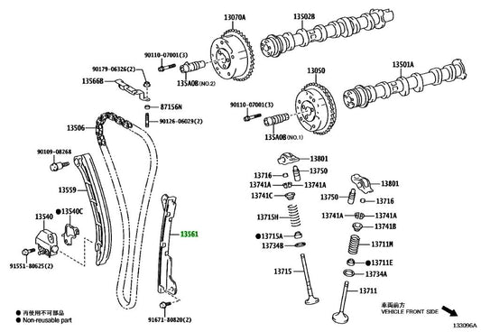Timing Chain Damper to suit Toyota G16E-GTS GR Yaris / Corolla 13561-18010 - Vega Autosports
