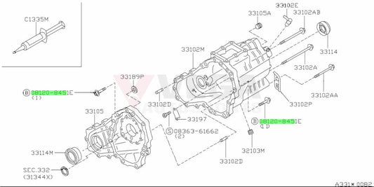 Transfer Case Bolt To Suit Nissan R32 / R33 R34 Gtr 08120-8451E Gearbox And Transmission