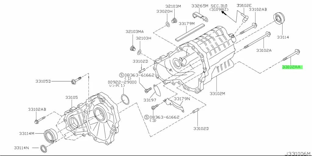 Transfer Case Bolt To Suit Nissan R32 / R33 R34 Gtr 33109-23U0B Gearbox And Transmission