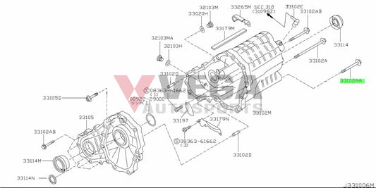 Transfer Case Bolt To Suit Nissan R32 / R33 R34 Gtr 33109-23U0B Gearbox And Transmission