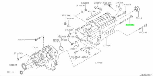 Transfer Case Bolt To Suit Nissan R32 / R33 R34 Gtr 33201-23U0E Gearbox And Transmission