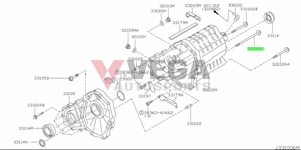 Transfer Case Bolt To Suit Nissan R32 / R33 R34 Gtr 33201-23U0E Gearbox And Transmission