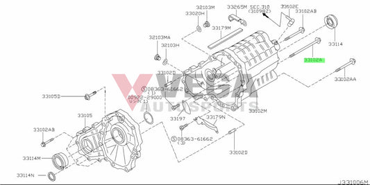 Transfer Case Bolt To Suit Nissan R32 / R33 R34 Gtr 33201-23U0E Gearbox And Transmission