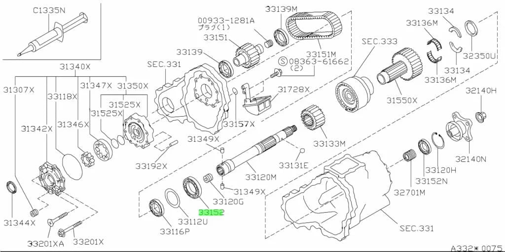 Transfer Case Drive Shaft Bearing To Suit Nissan Skyline R32 R33 R34 Gtr Gts4 33137-05U00 Gearbox