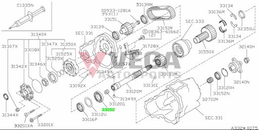 Transfer Case Drive Shaft Bearing To Suit Nissan Skyline R32 R33 R34 Gtr Gts4 33137-05U00 Gearbox