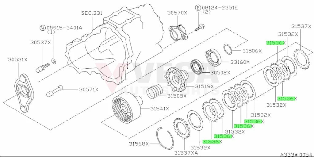 Transfer Case Driven Plate To Suit Nissan Skyline R32 / R33 R34 Gtr 31536 - 1P400 Differential