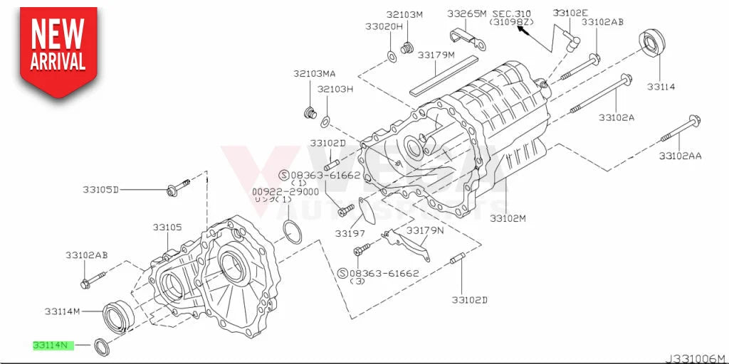 Transfer Case Oil Seal to suit Nissan Skyline R34 GTR 33111-AA400 - Gearbox and Transmission