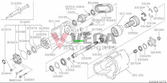 Transfer Case Oil Strainer O-Ring Gasket To Suit Nissan R32 / R33 R34 Gtr 33157-05U0A Gearbox And