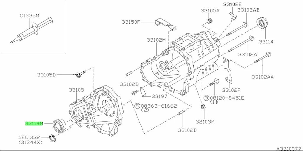 Transfer Case Output Shaft Oil Seal To Suit Nissan Skyline R32 / R33 R34 Gtr 33216-Cg01A Gearbox And