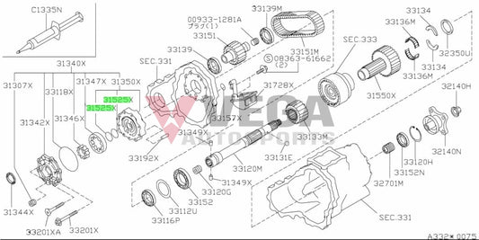 Transfer Case Snap Ring Seal To Suit Nissan Skyline R32 / R33 Gtr 31525-05U00 Gearbox And