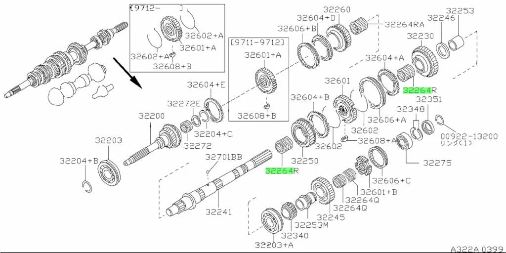 Transmission 1St / 2Nd Gear Mainshaft Needle Bearing To Suit Nissan Skyline R32 R33 Gtr Gts-T R34