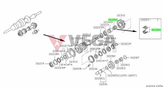 Transmission 5Th Gear Needle Bearing To Suit Nissan Skyline R32 / R33 Gtr Gts-T R34 Gtt 32350-01G60