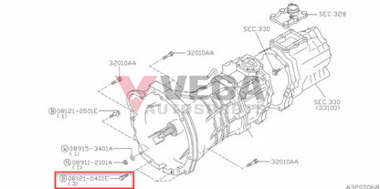 Transmission Bellhousing Lower Bolt To Suit Nissan Rb26 Gearbox 08121-0401E Nuts / Bolts Screws