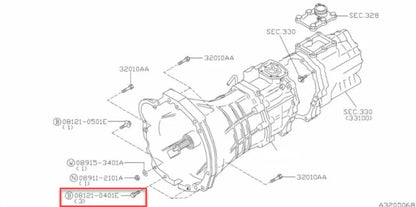 Transmission Bellhousing Lower Bolt To Suit Nissan Rb26 Gearbox 08121-0401E Nuts / Bolts Screws