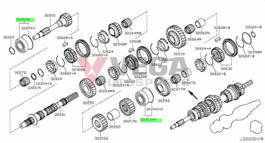 Transmission Main Shaft Bearing to suit Nissan 350Z CD Gearboxes 32203-CD101 Gearbox and Transmission