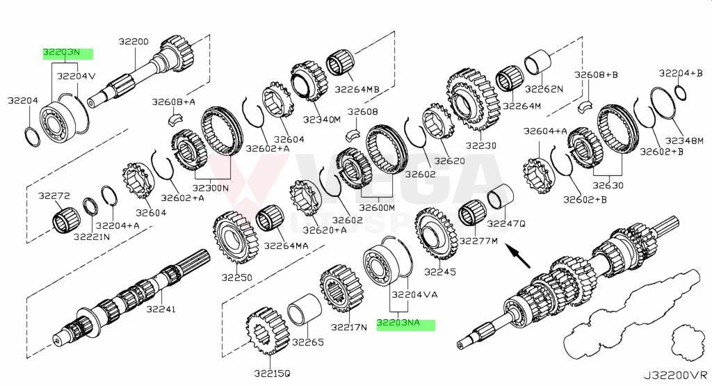Transmission Main Shaft Bearing to suit Nissan 350Z CD Gearboxes 32203-CD101 Gearbox and Transmission