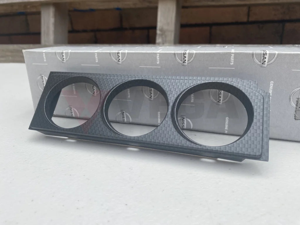 Triple DIN Gauge Escutcheon Assembly to suit Nissan Skyline R33 GTR - Vega Autosports