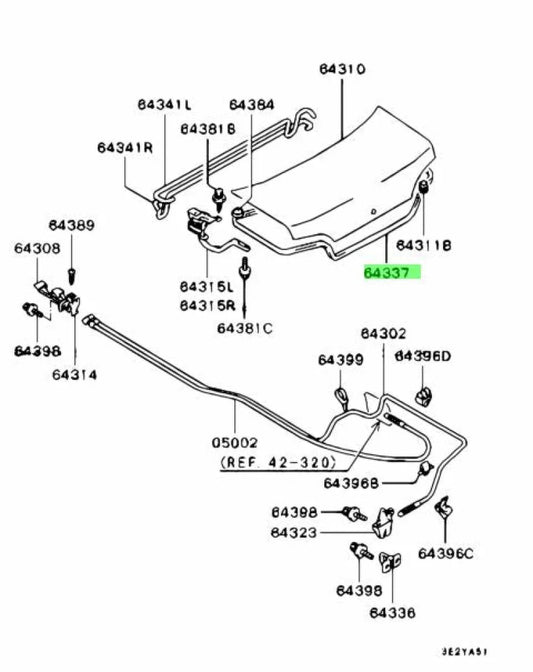 Trunk / Boot Lid Weather strip to suit Mitsubishi Lancer Evolution 1 / 2 / 3 CD9A CE9A MB819935 Body Mouldings / Seals