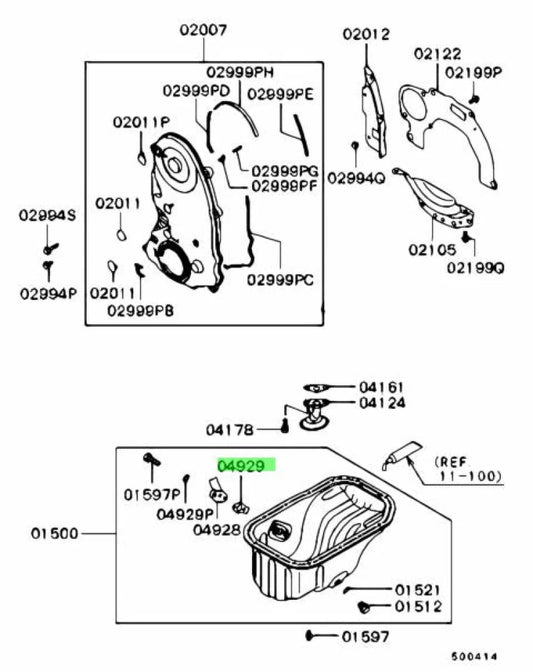 Turbo Oil Return Line Gasket To Suit Mitsubishi Lancer Evolution 1 - 10 Mr258477 Engine