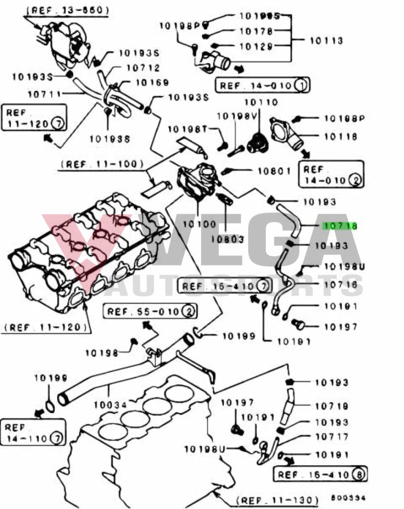 Turbo Water Feed Line Hose To Suit Mitsubishi Lancer Evolution 6 / 7 8 9 Ct9A Md363256 Engine