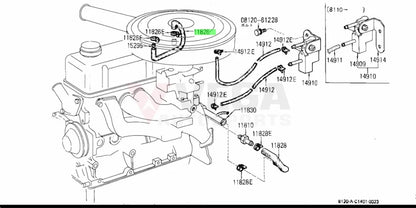 Upper Breather Blow By Hose To Suit Datsun 1200 Ute Sunny Truck 10.1975-10.1989 11826-H3900 Engine