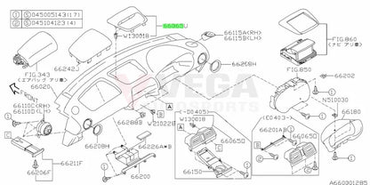 Upper Dash Panel To Suit Subaru Impreza 02-05 Gd / Gg 66065Fe050Oe Interior