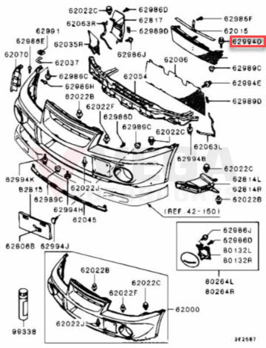 Upper Grille Bolt To Suit Mitsubishi Lancer Evolution 5 / 6 6.5 Ms240179 Nuts Bolts Screws
