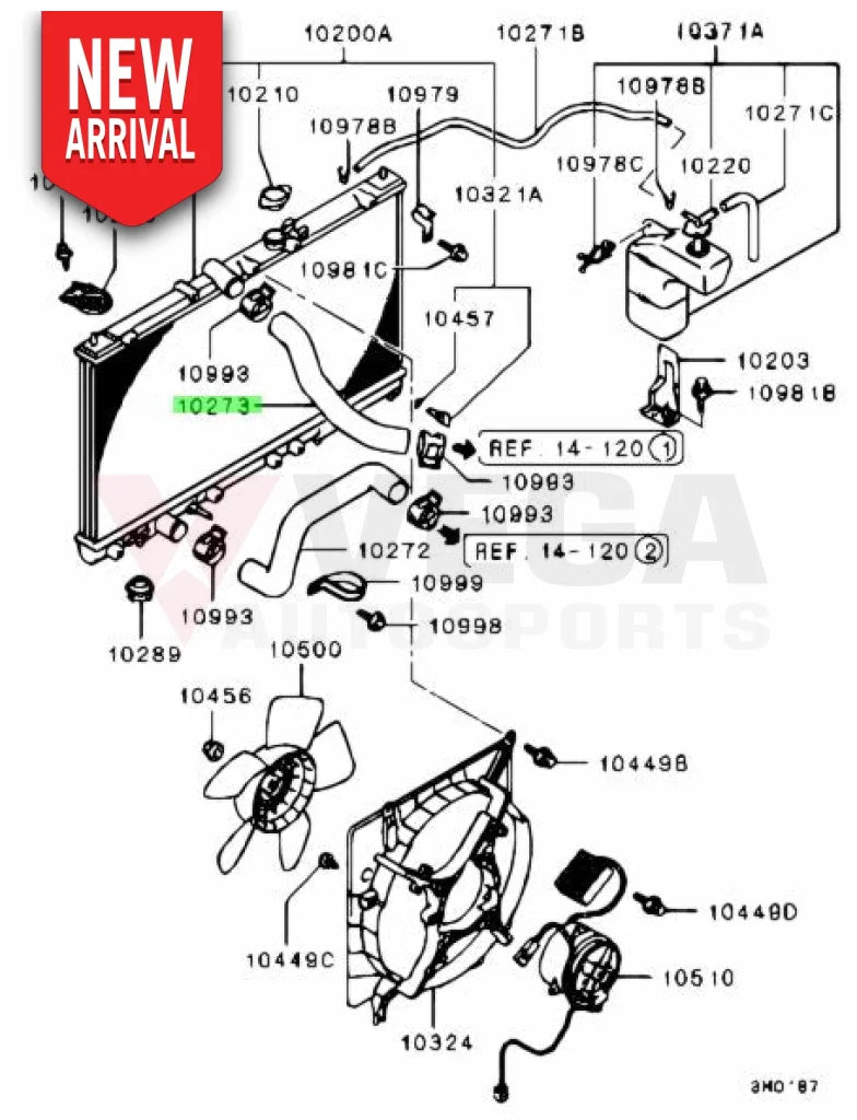 Upper Radiator Hose to suit Mitsubishi Galant / Legnum VR4 MR212528 - Cooling