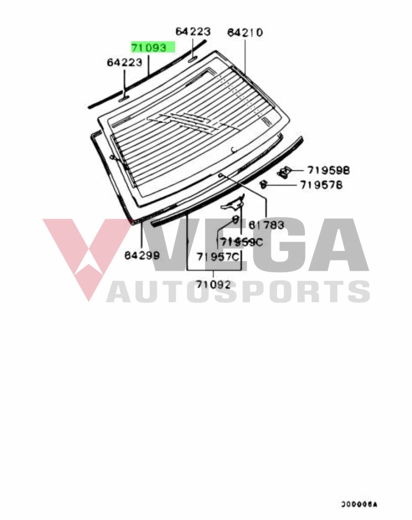 Upper Rear Window Moulding To Suit Mitsubishi Lancer Evolution 7 / 8 9 Ct9A Mr520294 Body Mouldings